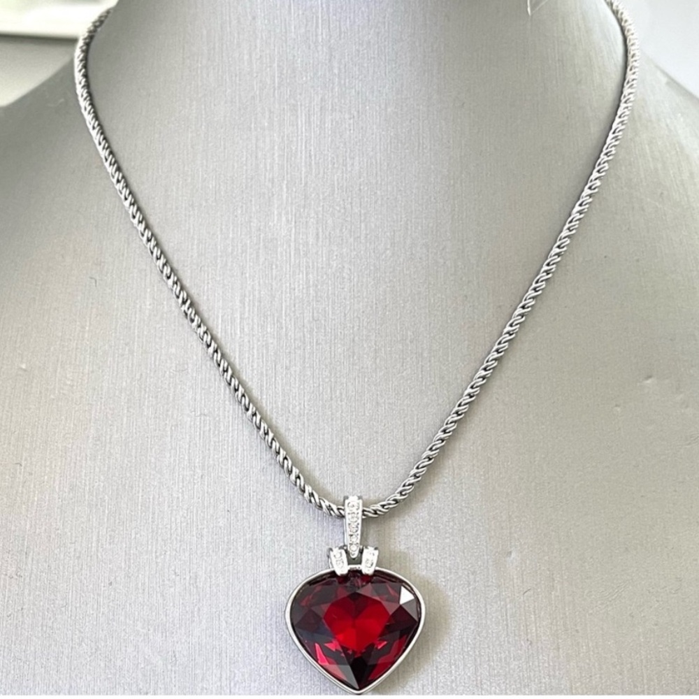 Vintage Swarovski Oceanic Red Pendant Necklace